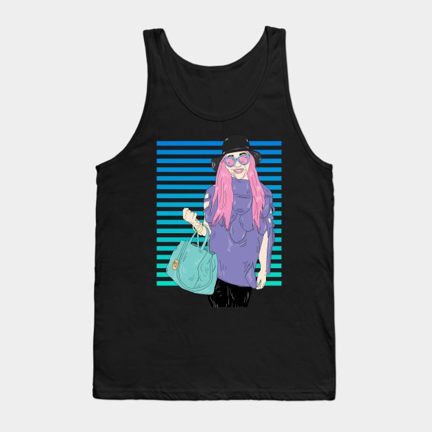 illustration Women fashion style Tank Top by Pinjem Seratus